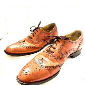 Mario Bruni Brogue Men's Leather Shoes Brown Made In Italy Luxury Brand Size 9